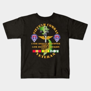 Vietnam Combat Veteran - 176th AHC w 14th Avn Bn Kids T-Shirt